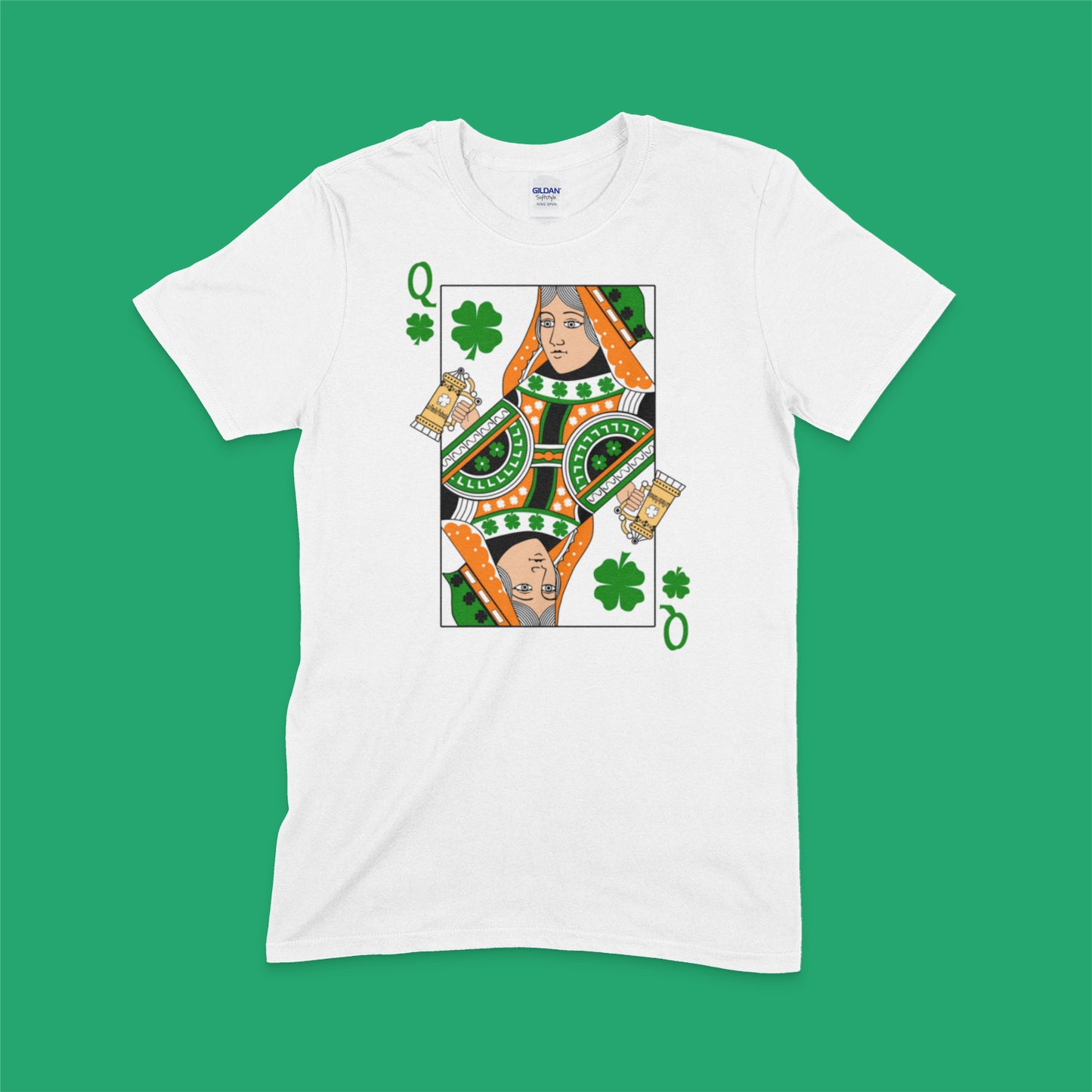 Irish / St Patrick's Day Queen of Clover Soft Cotton T-Shirt