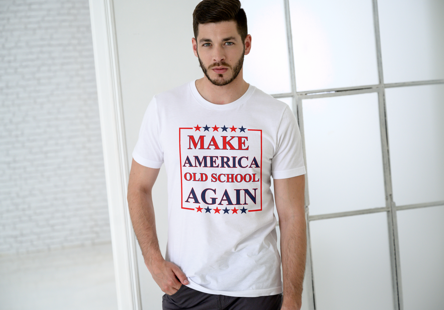 Make America Old School Again Soft Cotton T-Shirt