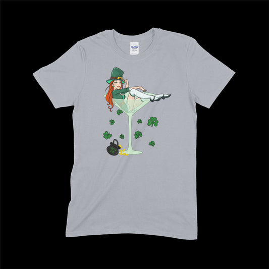 Irish / St Patrick's Day Irish Girl Martini Soft Cotton T-Shirt
