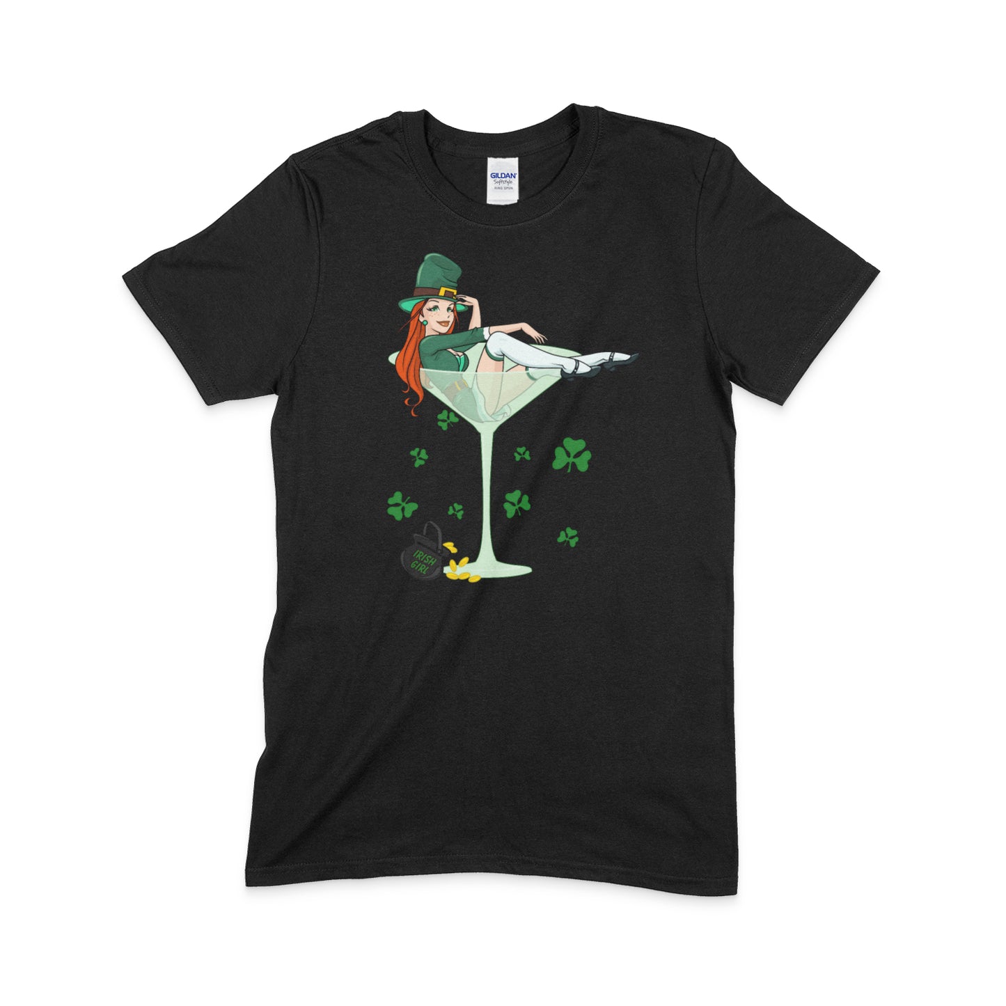Irish / St Patrick's Day Irish Girl Martini Soft Cotton T-Shirt
